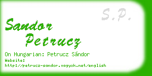 sandor petrucz business card