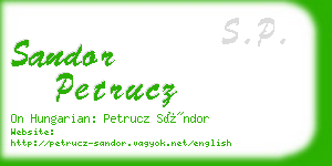 sandor petrucz business card